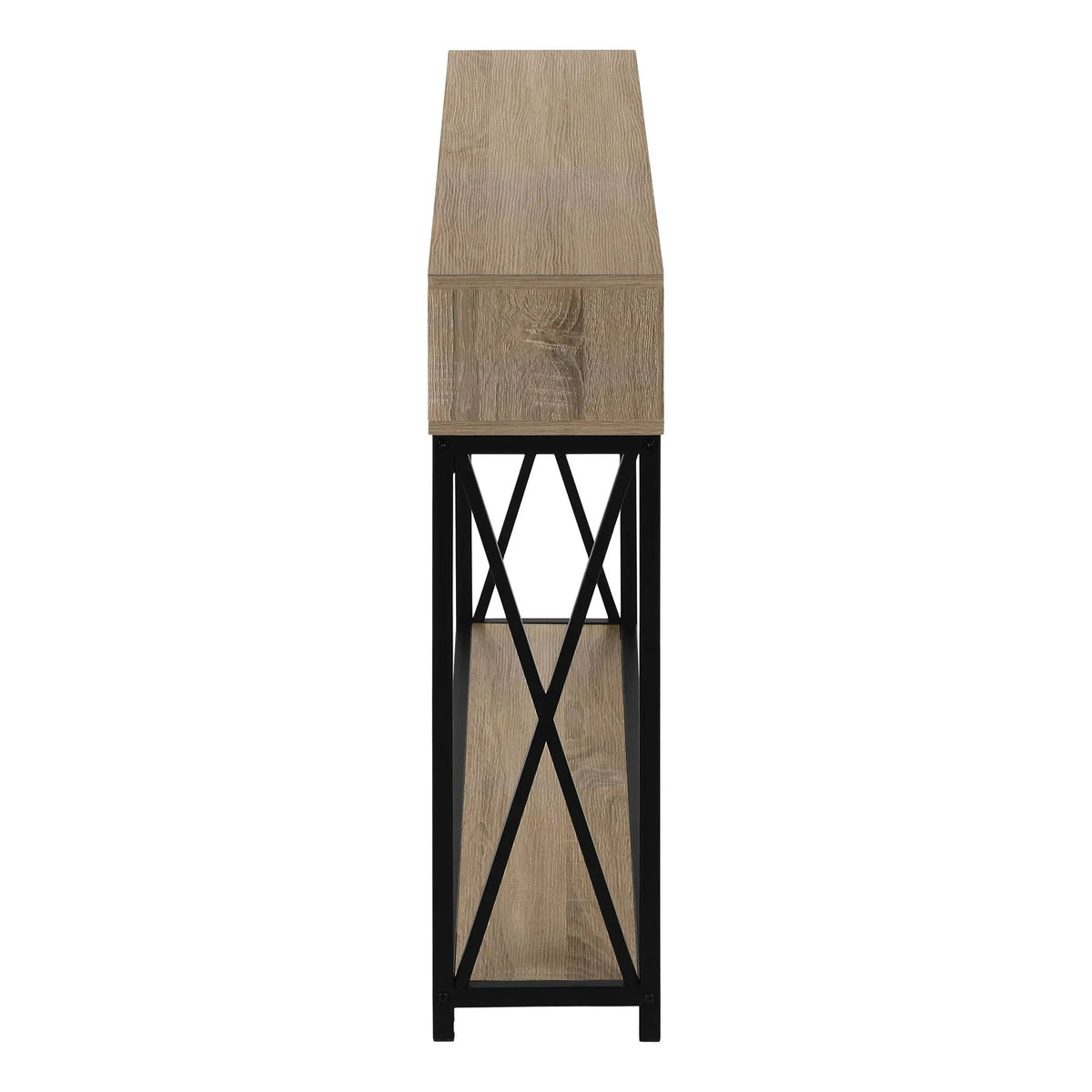 Wood-Look Entryway Console Table | 47.25 Inch Width | Metal X-Frame | Contemporary Design