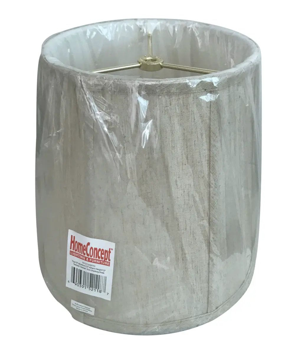 Drum Lamp Shade | Textured Oatmeal Shantung | Soft Back | 12 Inch Round