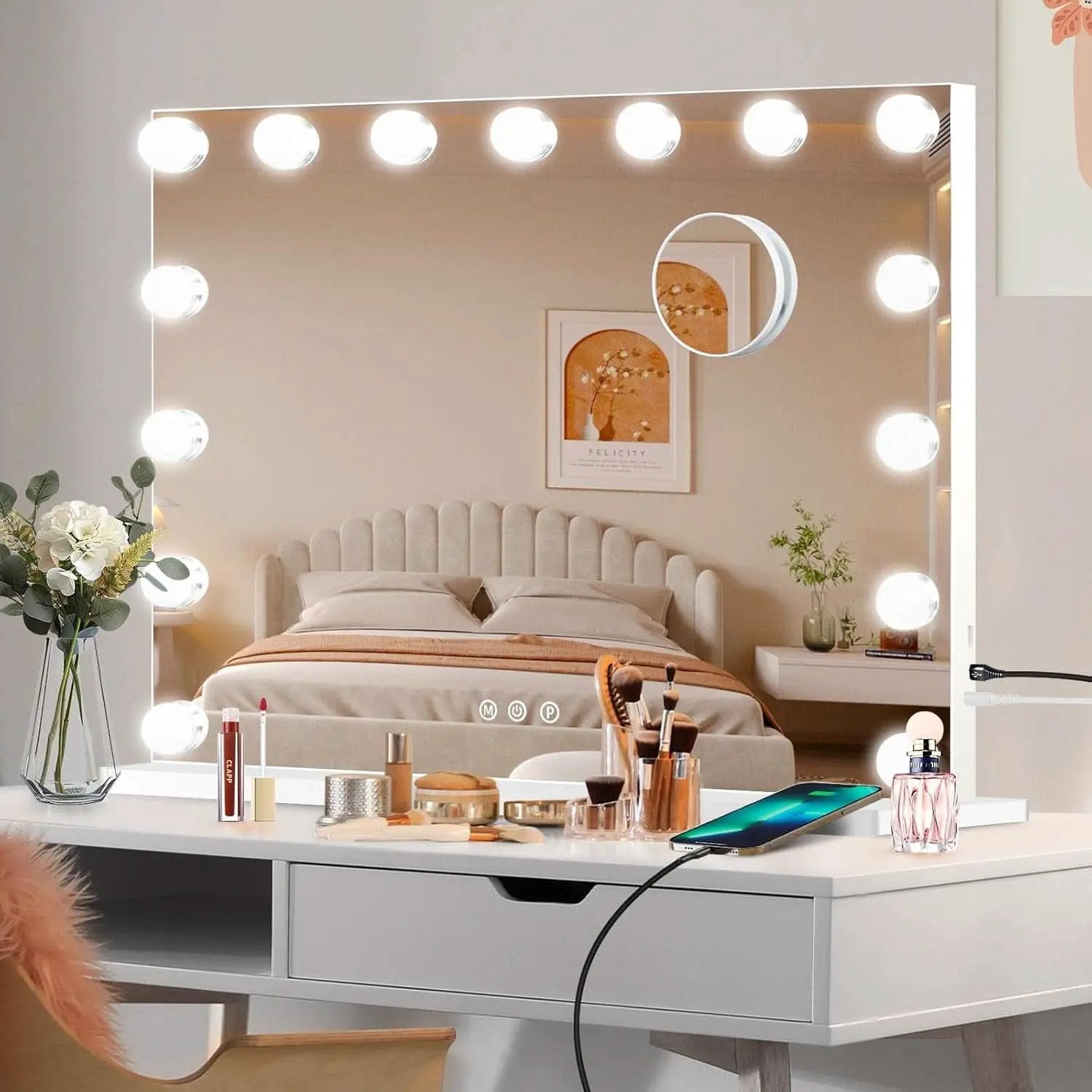 23 Inch Vanity Mirror With Dimmable Lights 10x Magnification from PriceLows™