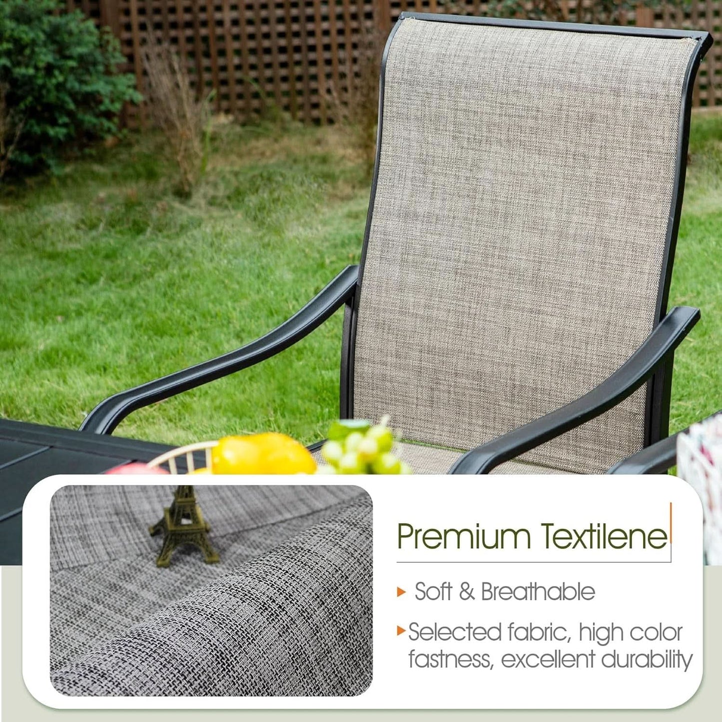 8 Piece Patio Dining Set For 6 With 13 Foot Beige Umbrella from PriceLows™