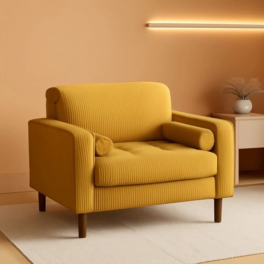 Mid Century Modern Oversized Corduroy Accent Chair from PriceLows™