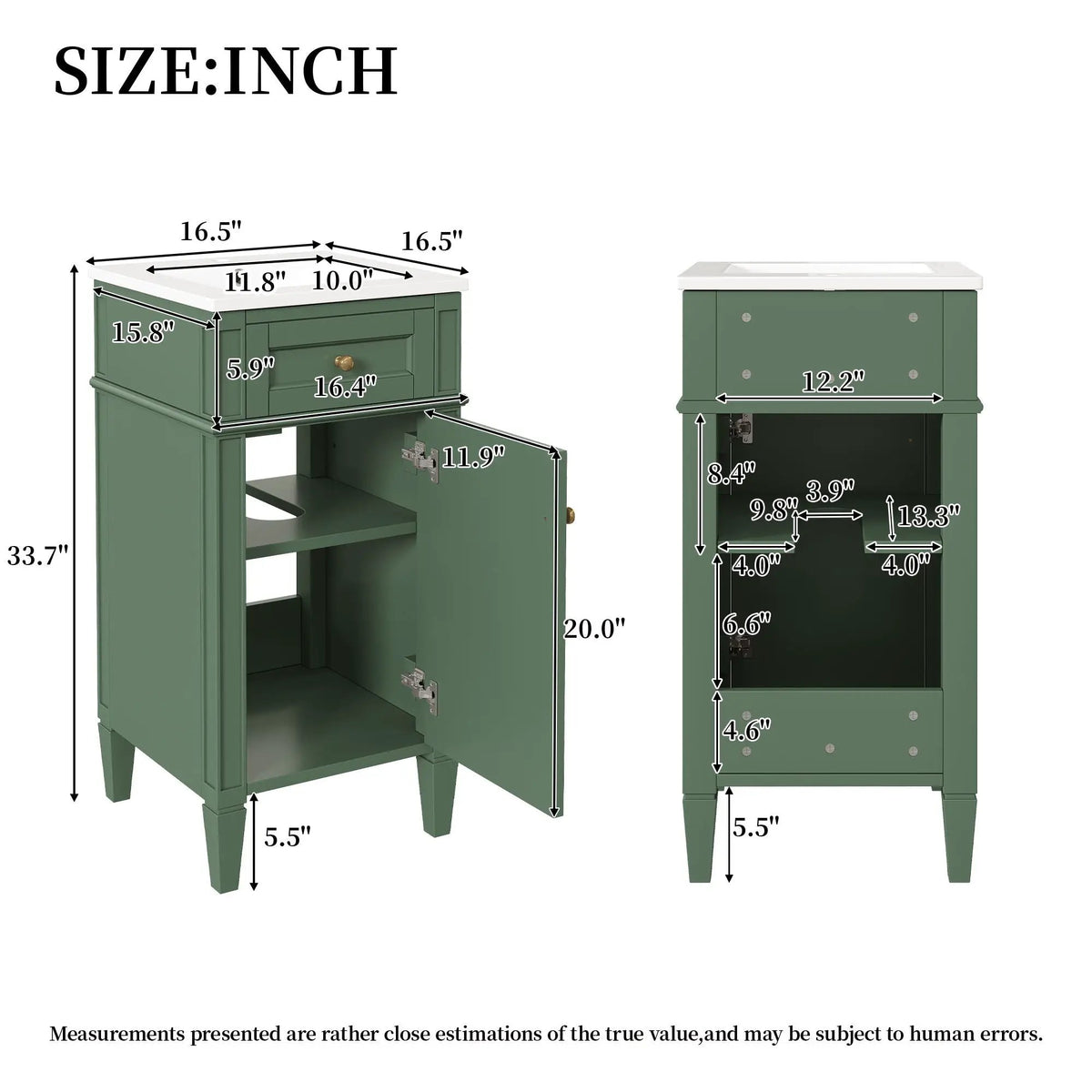 French Style Bathroom Vanity | Integrated Ceramic Sink | Fluted Panels | Solid Wood Legs