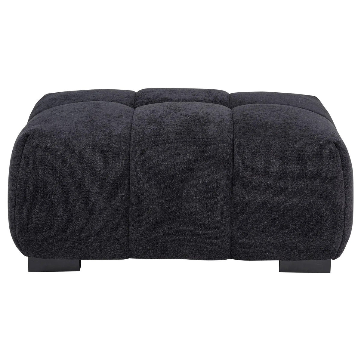 Octavia Upholstered Rectangular Ottoman | 39 x 30.5 x 17.5 in | Fabric | Black