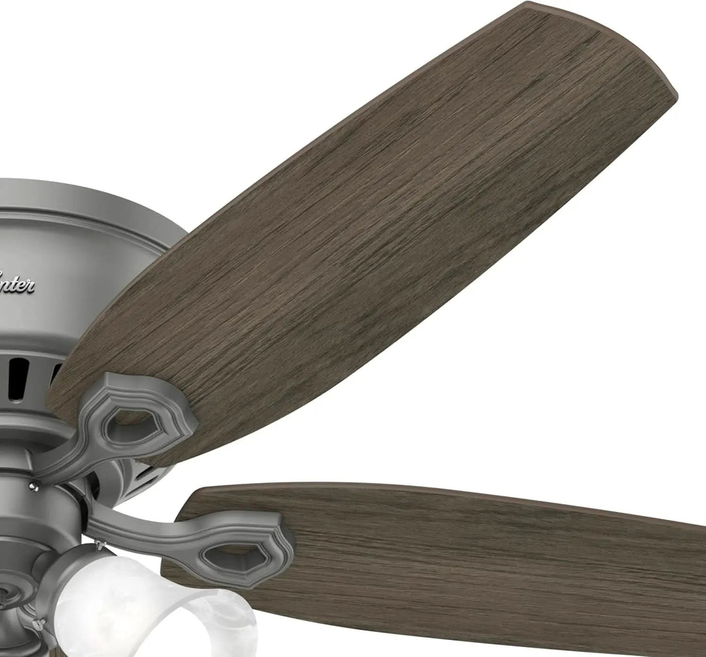 52 Inch Matte Silver LED Ceiling Fan With Integrated Light from PriceLows™