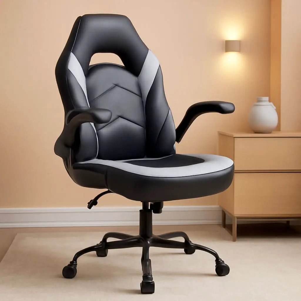 Big And Tall Leather Office Desk Gaming Chair With Adjustable Arms from PriceLows™