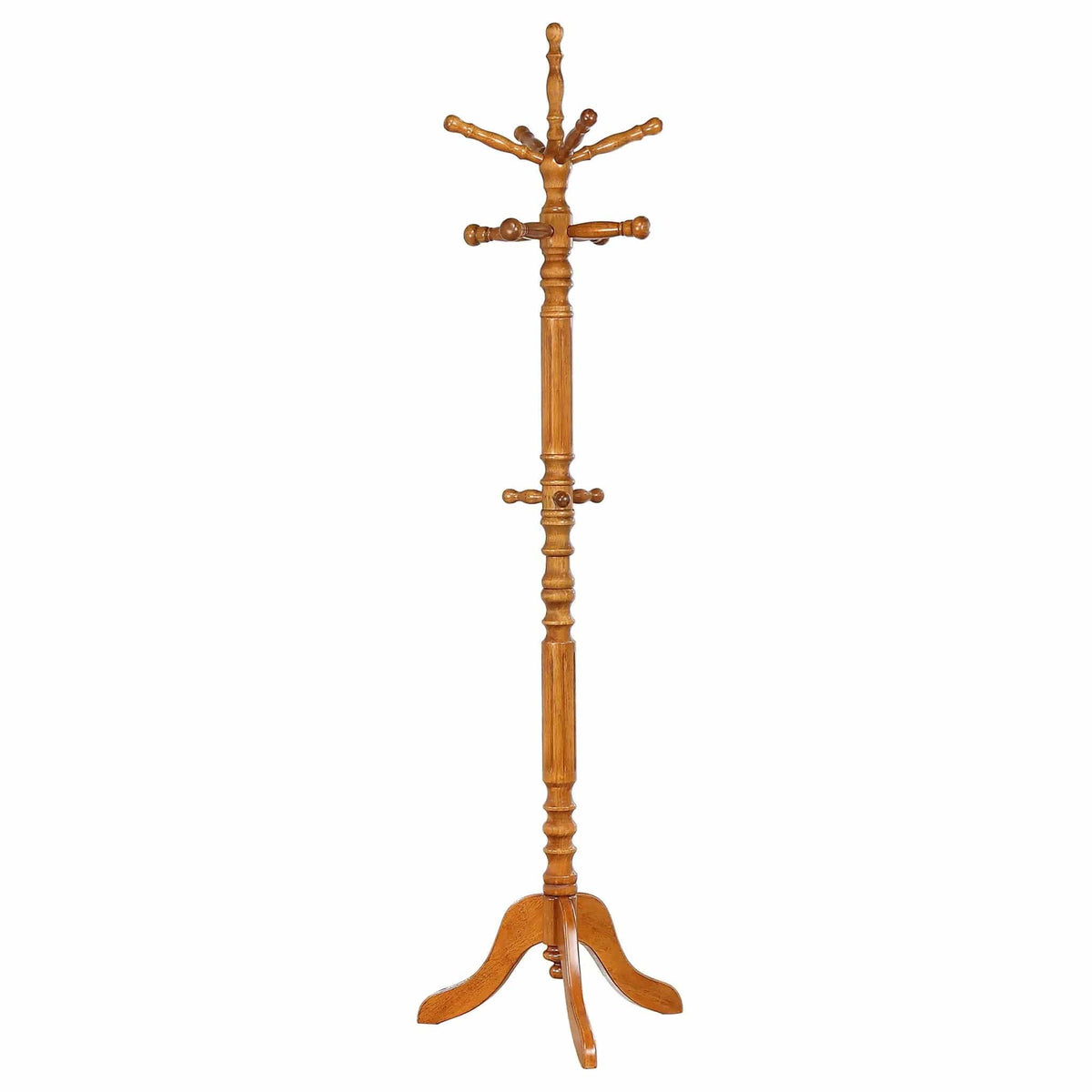 Achelle 11 Hook Freestanding Coat Rack Hanger Golden | 20.75 x 20.75 x 74.75 in | Home Furniture | Brown