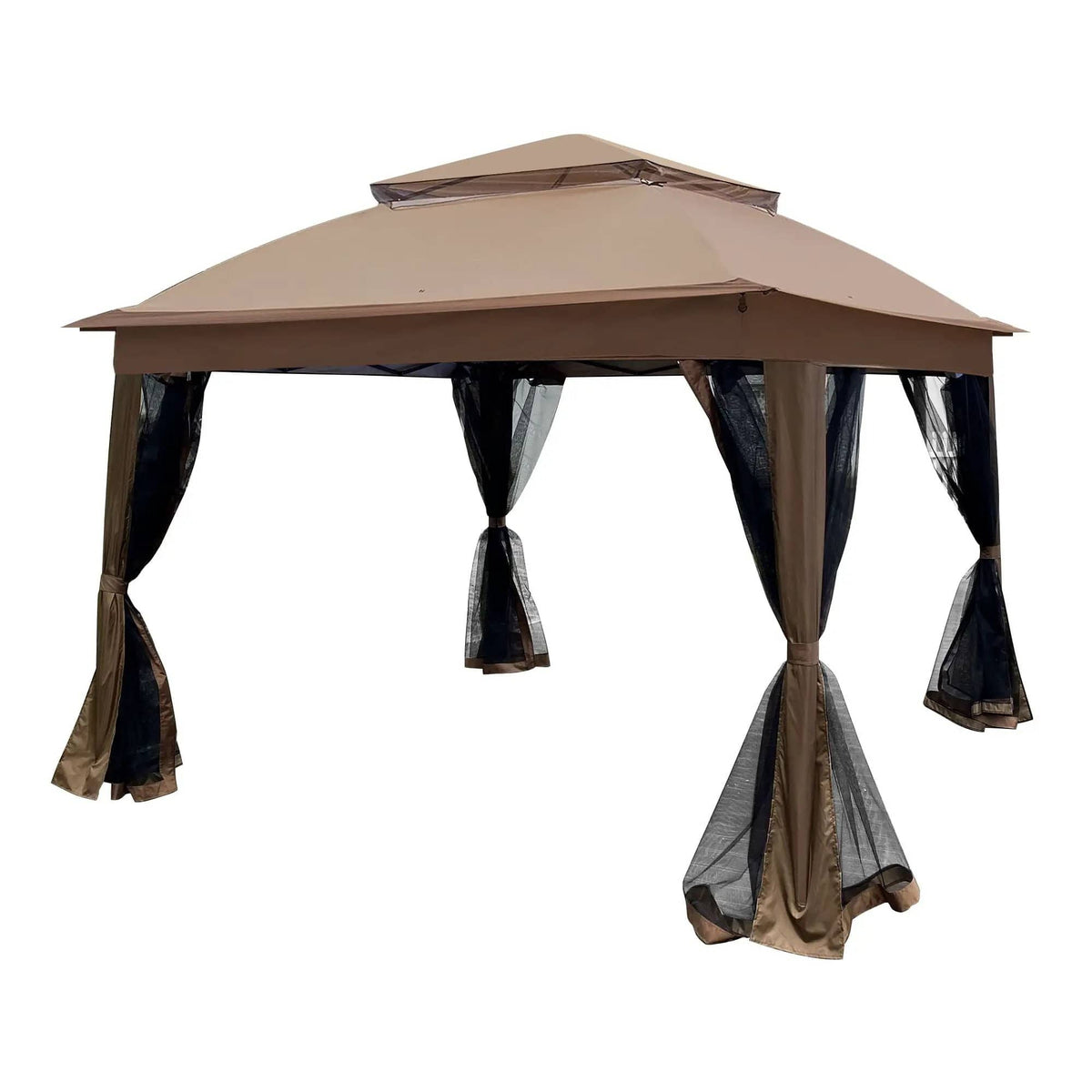 Outdoor Pop Up Gazebo Canopy With 2 Tier Soft Top And Removable Zipper Netting | 2 Pieces | Fabric & Steel | Outdoor Living
