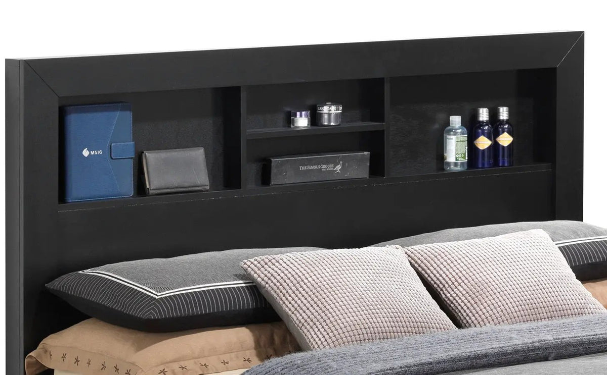 Modern Storage Bed | Ample Bedroom Storage | Wood And Manufactured Wood | 81 Inch Length