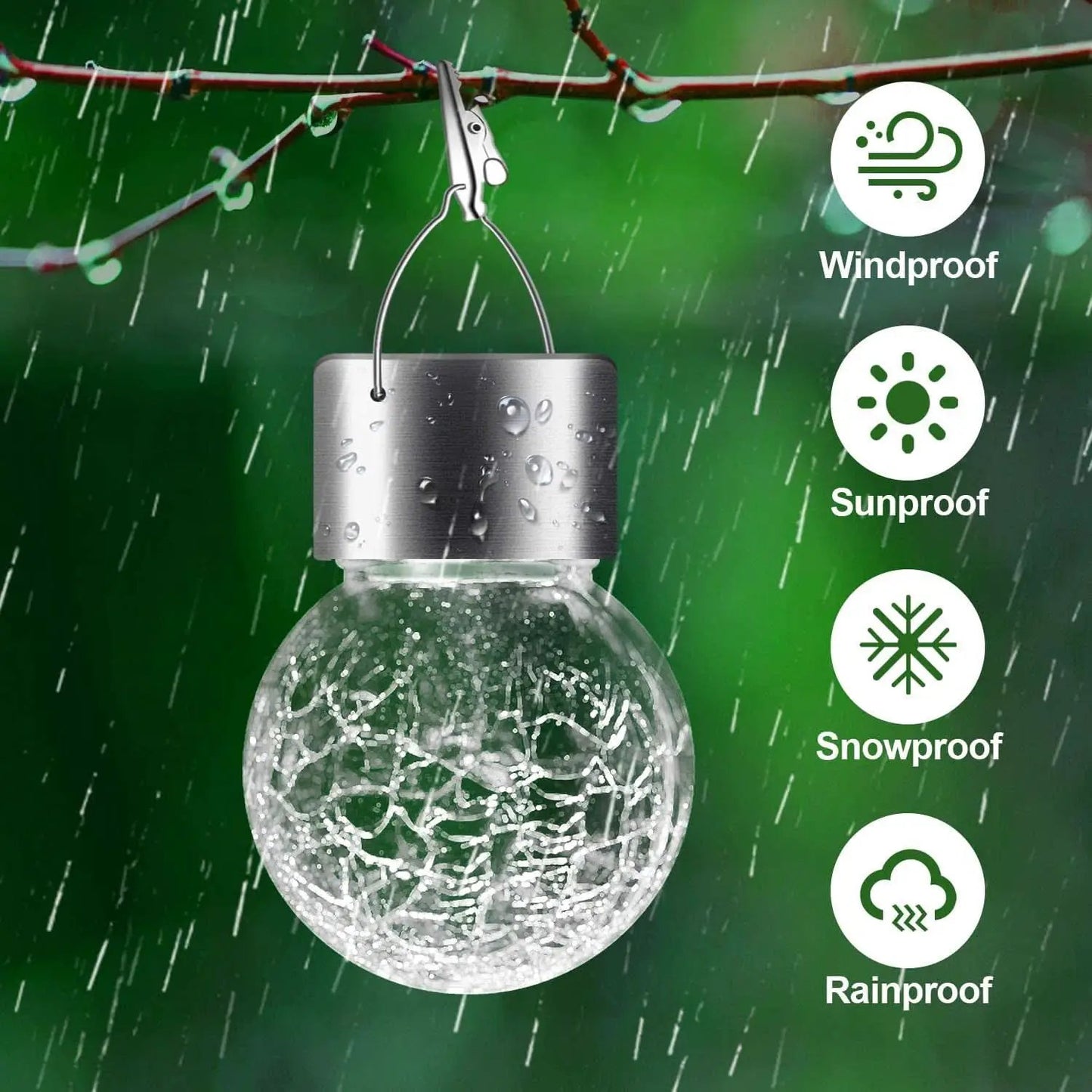 Solar Hanging Globe Lights Waterproof Cold White 24 Pack from PriceLows™
