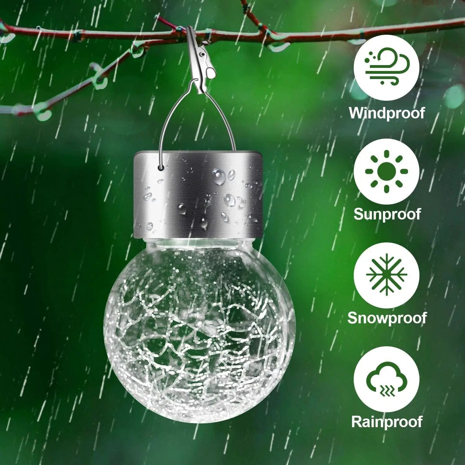 Solar Hanging Globe Lights Waterproof Cold White 24 Pack from PriceLows™