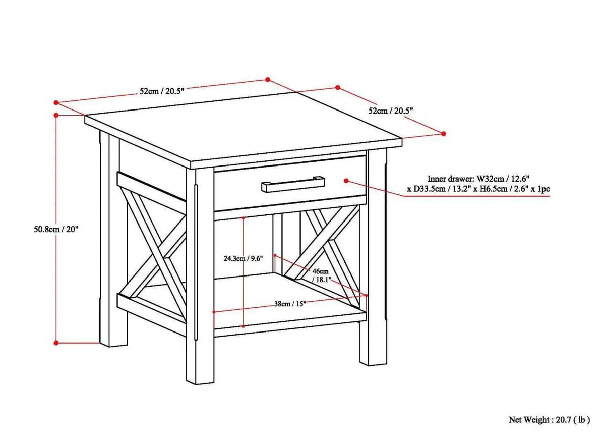 Kitchener Handcrafted Table | 6 Pieces | Solid Wood & Metal | Living Room