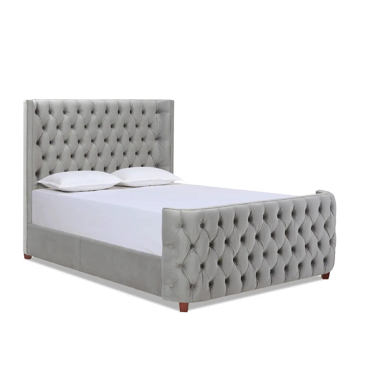 Brooklyn Tufted Panel Bed | Headboard And Footboard Set | Wingback Design | Diamond Tufting