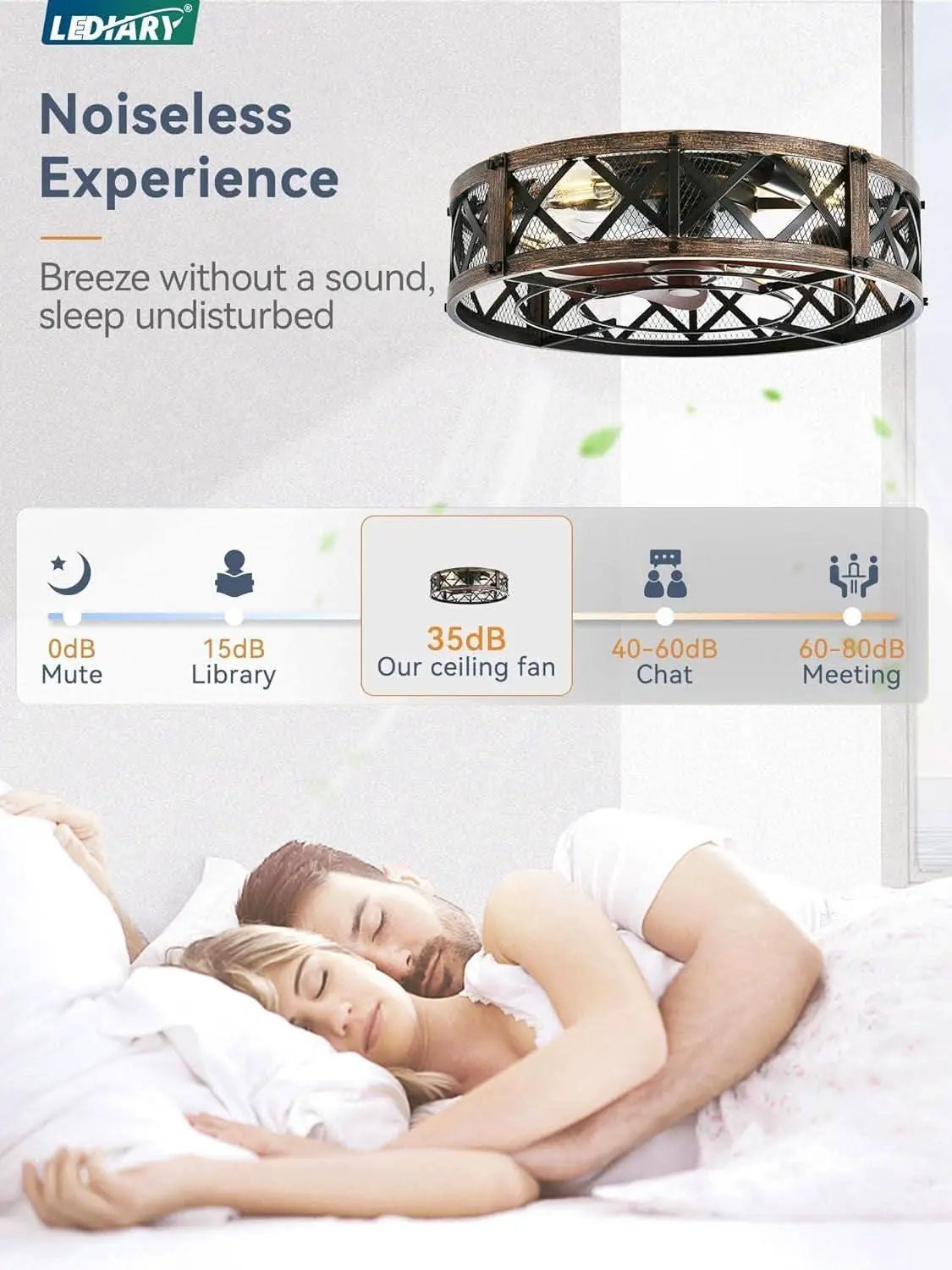 Twenty Inch Caged Ceiling Fan With Integrated Light Black from PriceLows™