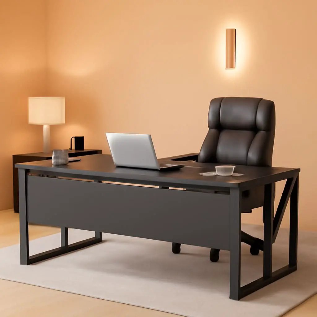 L Shaped Desk With Drawer Cabinet And Lateral File Cabinet 63 Inch Gray from PriceLows™
