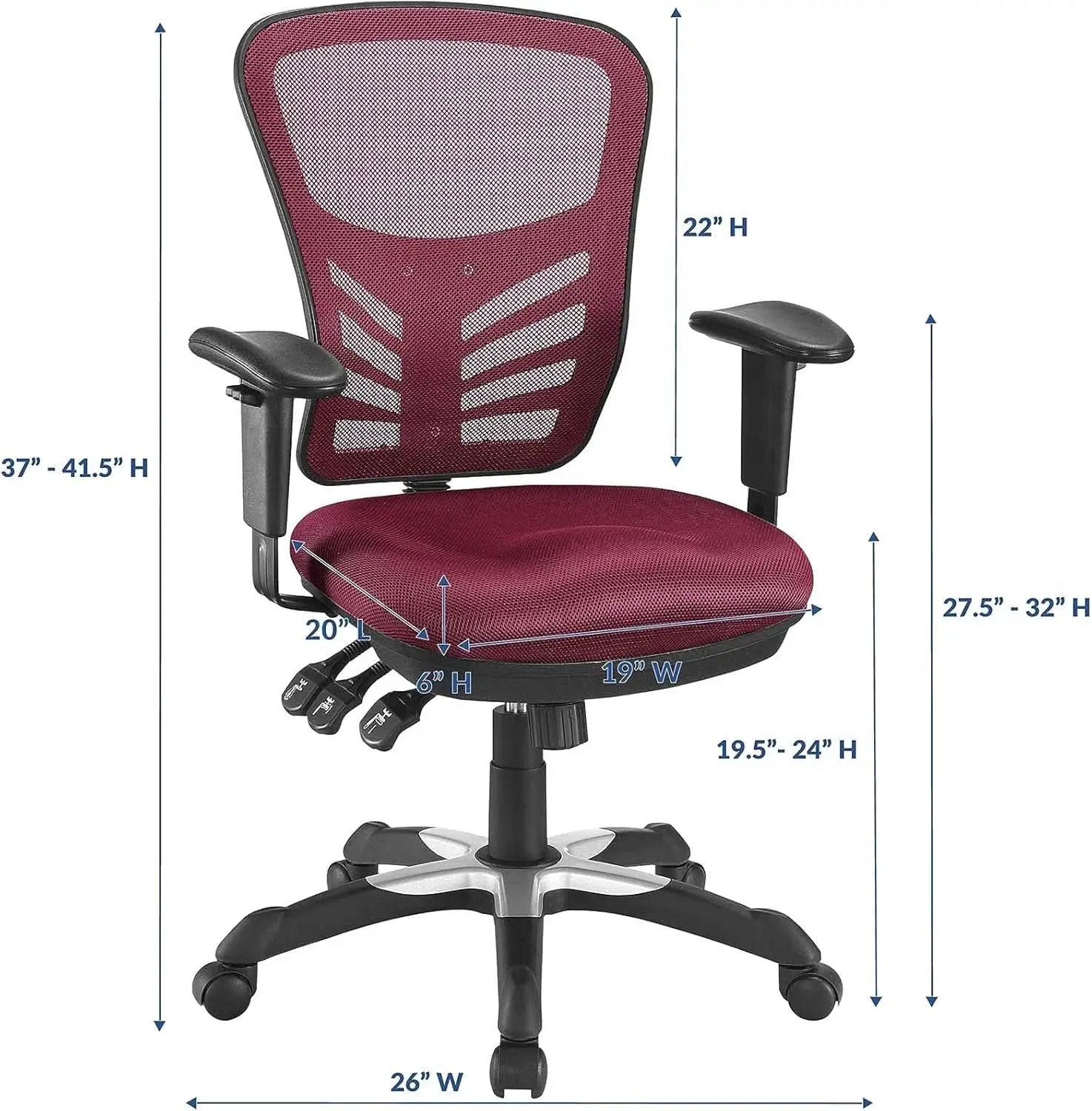 Articulate Ergonomic Red Mesh Office Chair with Adjustable Support from PriceLows™