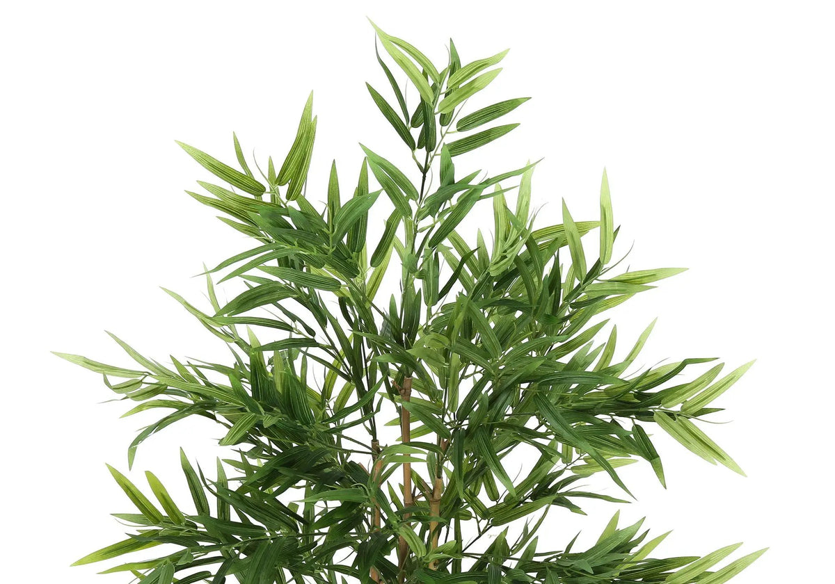 50 Inch Artificial Bamboo Tree | 640 Green Leaves | Indoor Faux Floor Plant | 5 Inch Sleek Pot