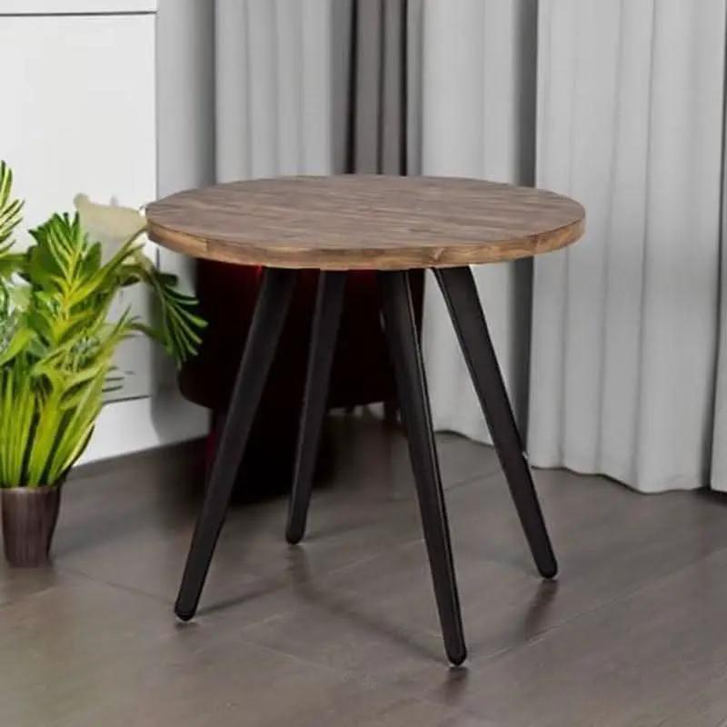 Contemporary Rustic Walnut Wood Dining Table 31.5in Round from PriceLows™