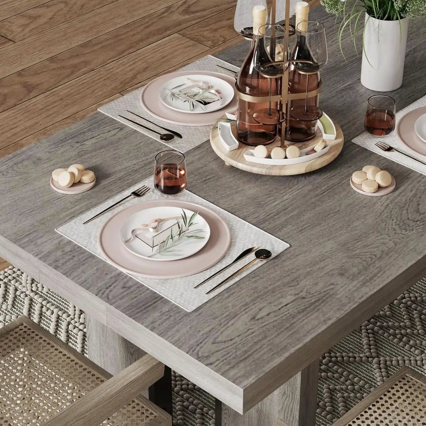 71 Inch Rustic Gray Farmhouse Dining Table For 6 To 8 from PriceLows™