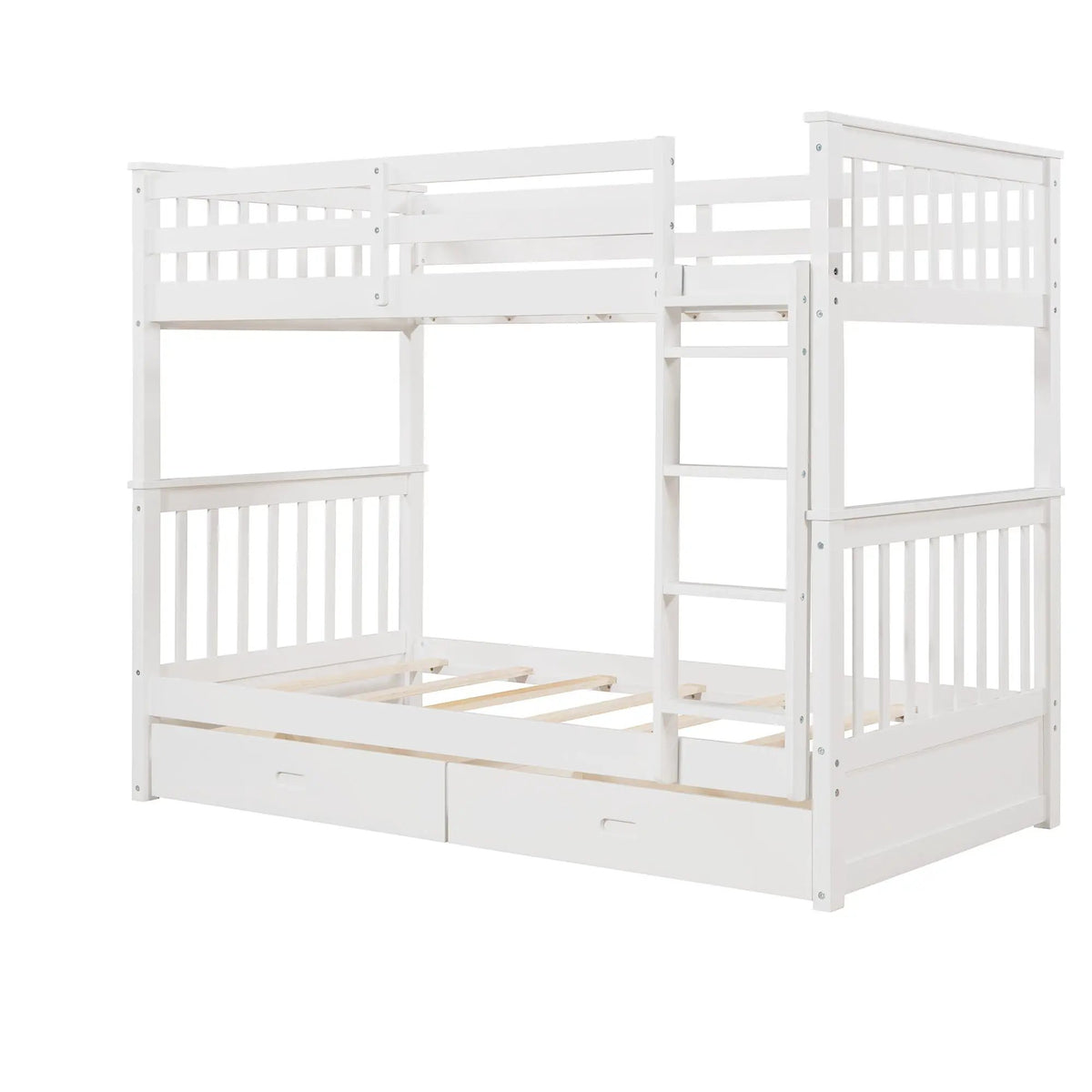 Bunk Bed With Ladders | 2 Storage Drawers | Space-Saving Design | Sleepover Ready