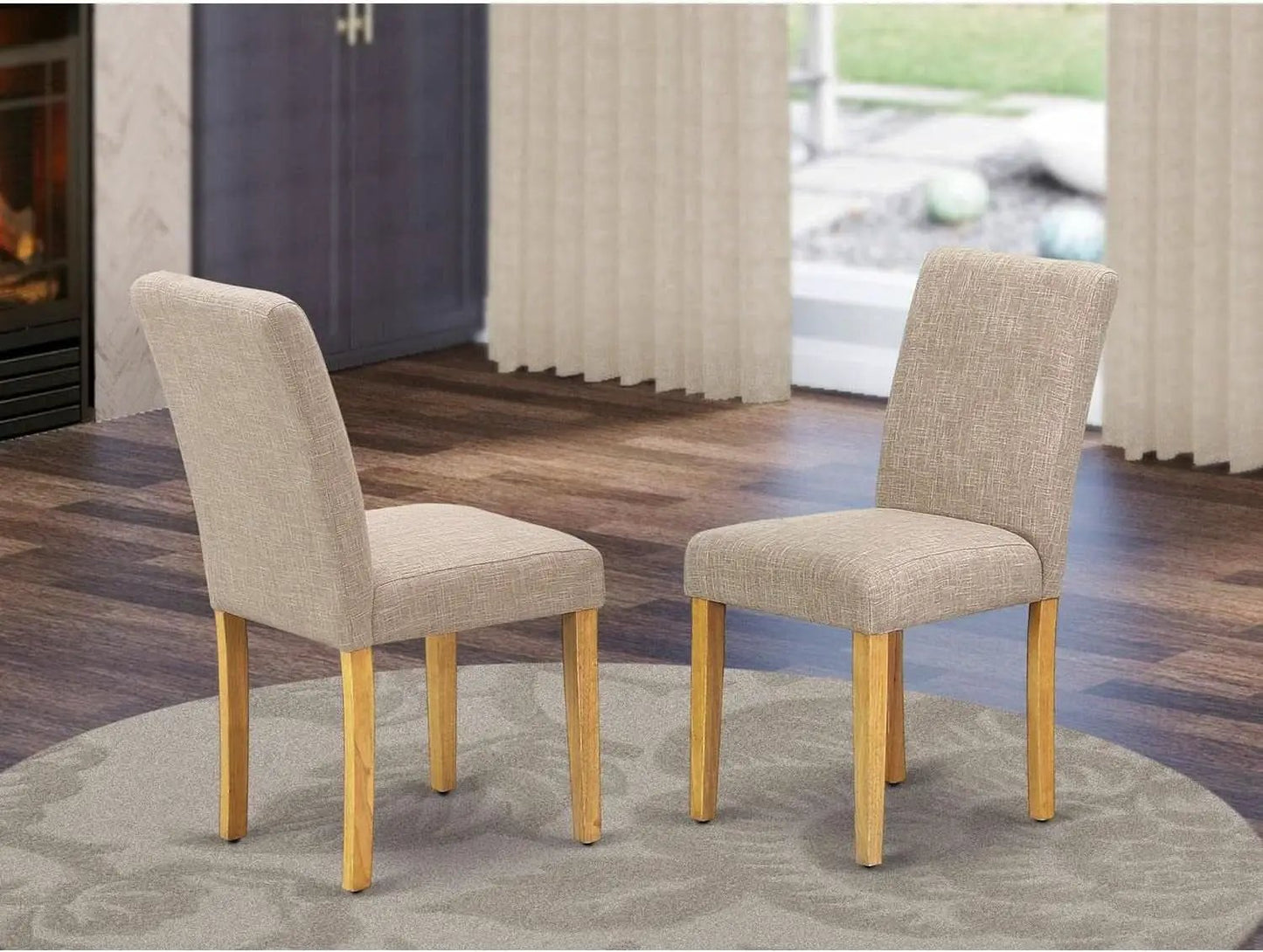 Abbott Parson Dining Chairs Light Tan Linen Set of 2 from PriceLows™