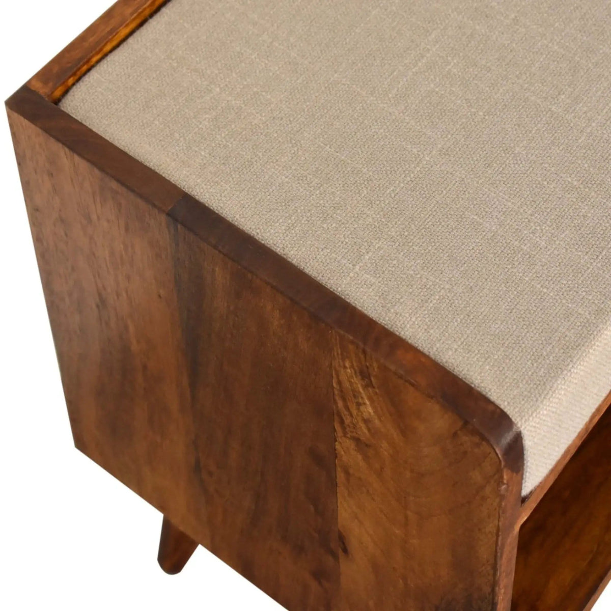 Solid Wood Bench With Upholstered Sea | 3 Pieces | Mango Wood | Home