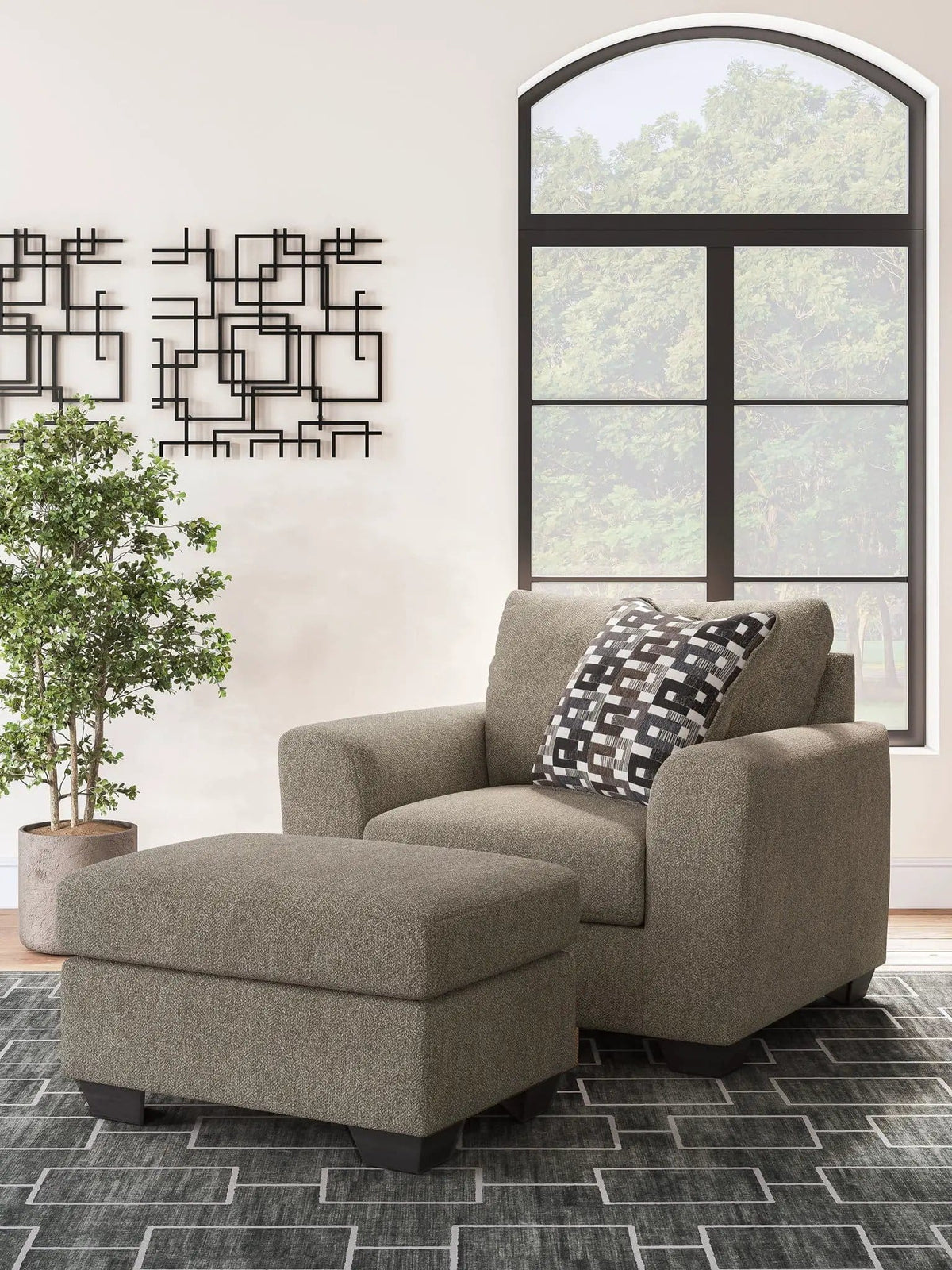 Triston-Peaks Living Room Set Stationary Chair & Ottoman | Stationary Chair & Ottoman | Living Room Furniture | Living Room