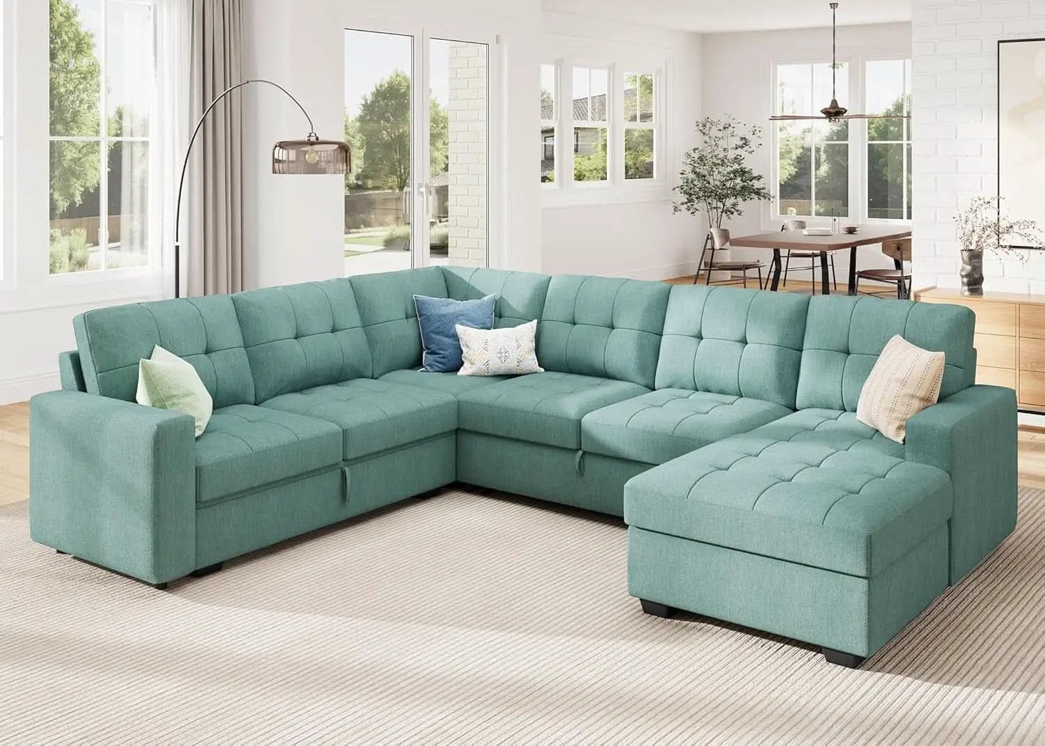Sectional Sleeper Sofa Bed With Integrated Storage from PriceLows™