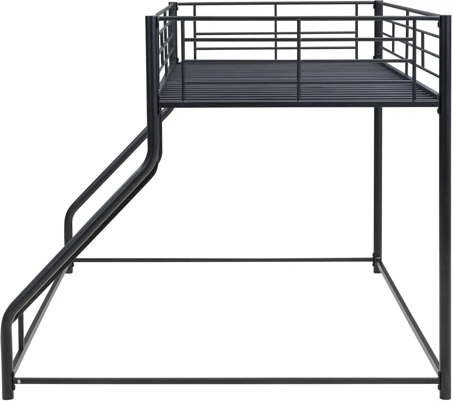 Heavy Duty Twin Over Queen Metal Bunk Bed In Black from PriceLows™