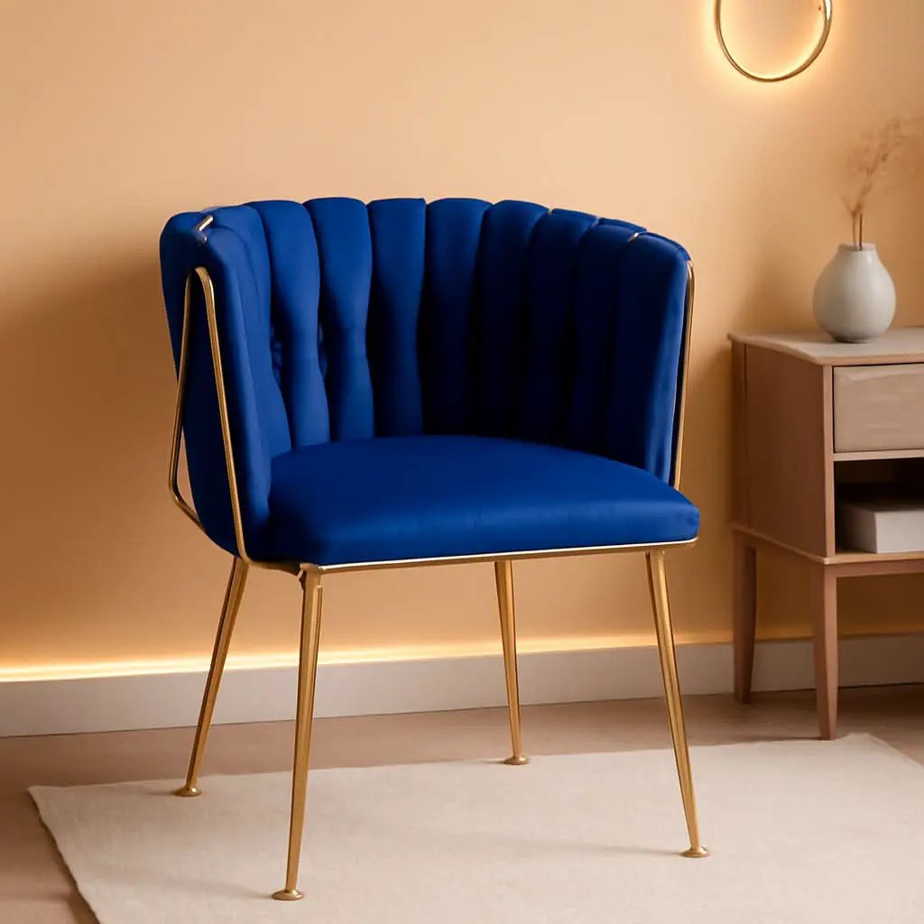 Blue Wingback Dining Chairs Set Of Four Modern Style from PriceLows™