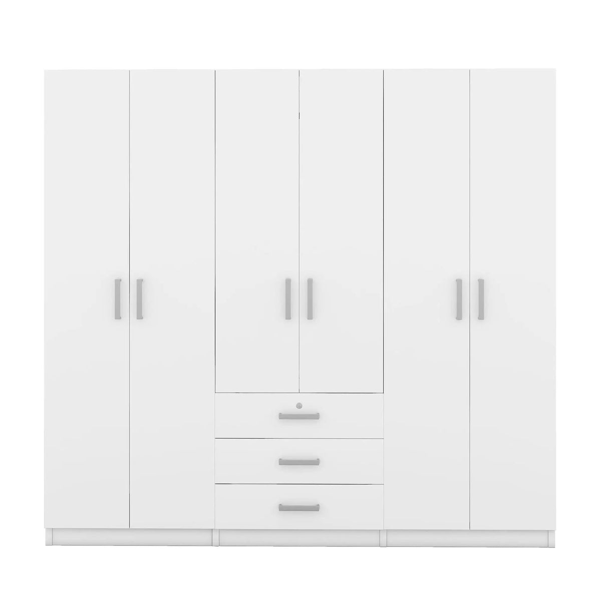 6 Door Wardrobe | Bedroom Storage | Big Drawers | 70.9 Inch Width
