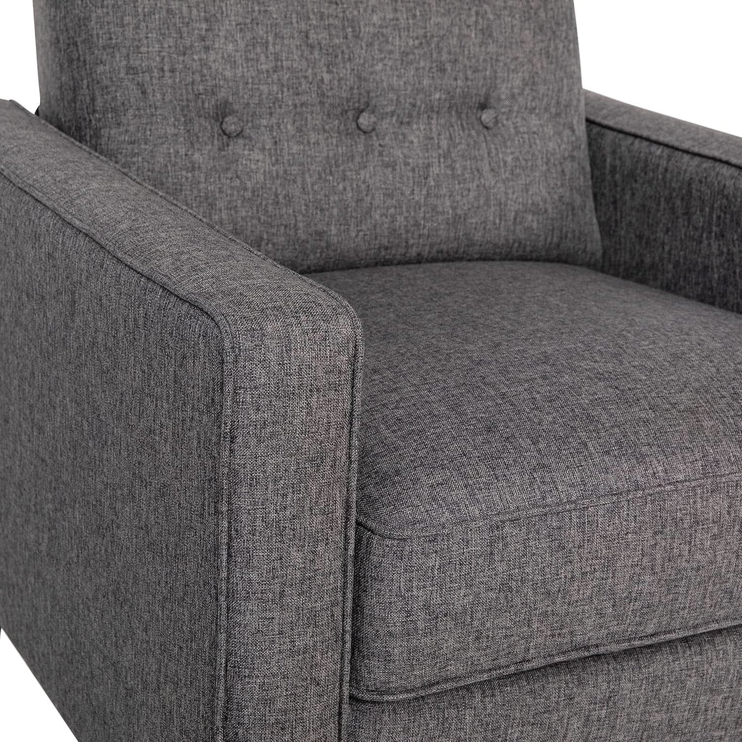 Ezra Pushback Recliner Gray Fabric Mid Century Modern from PriceLows™