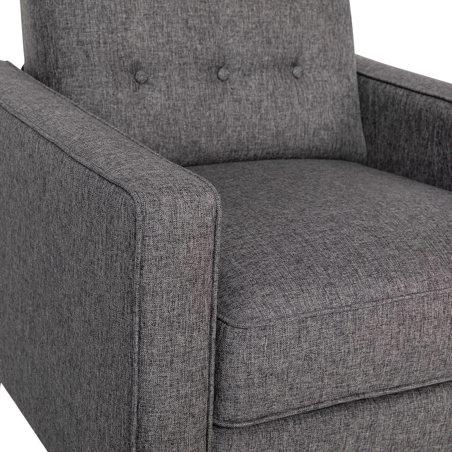 Ezra Pushback Recliner Gray Fabric Mid Century Modern from PriceLows™
