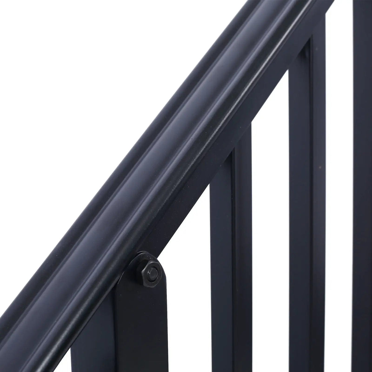 Wrought Iron Stair Handrail | Fits 2 Or 3 Steps | Outdoor Railing | Rustproof Coating