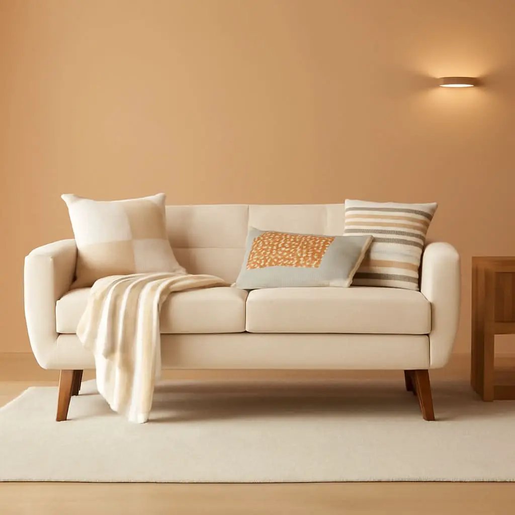 Modern Compact Beige Loveseat For Small Living Rooms from PriceLows™