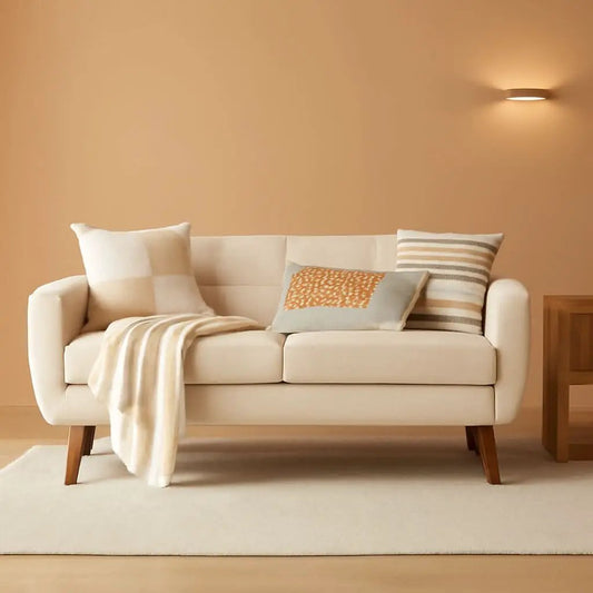 Modern Compact Beige Loveseat For Small Living Rooms from PriceLows™