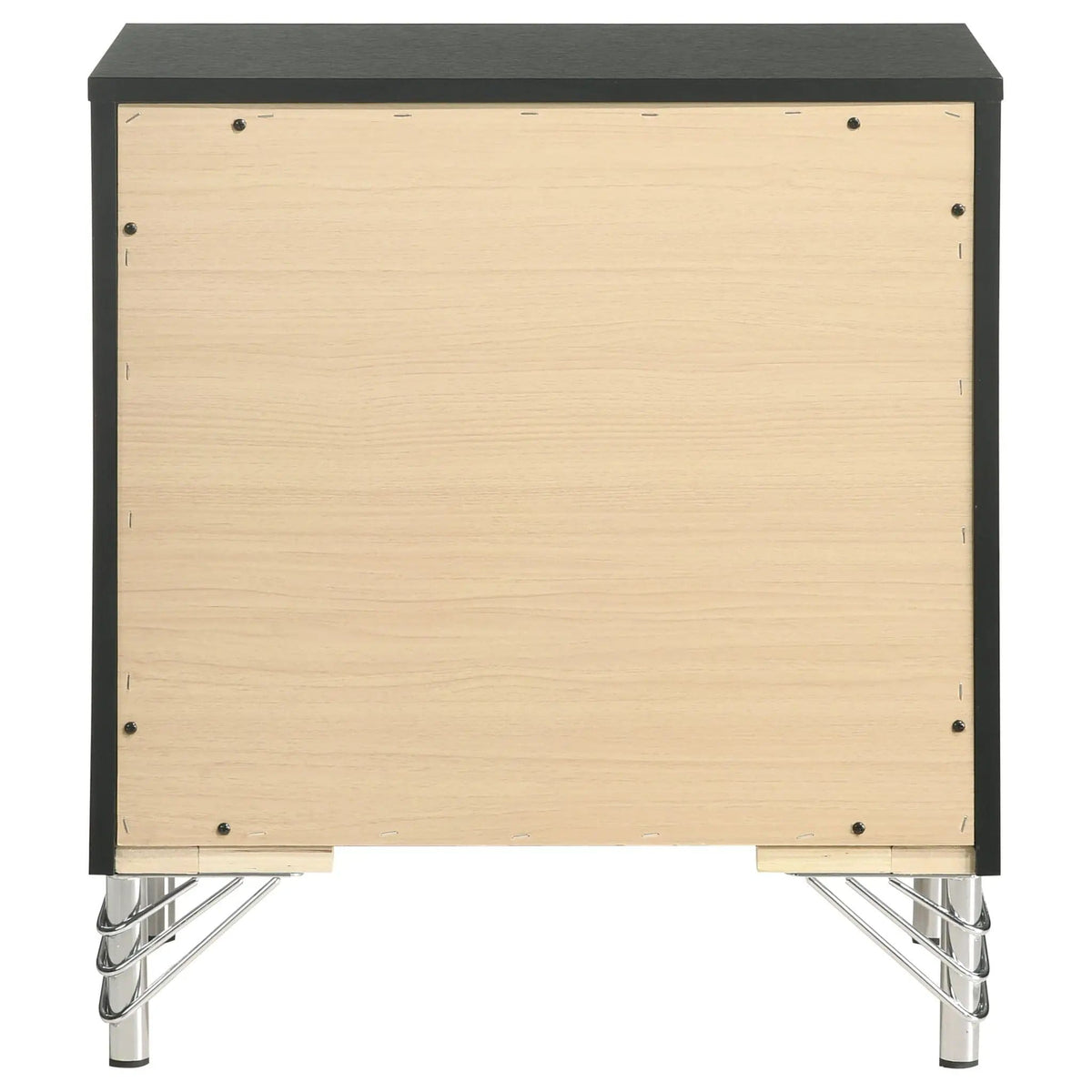 Lucia 2-drawer Nightstand Bedside Table | 21.75 x 17.25 x 24.25 in | Metal | Black