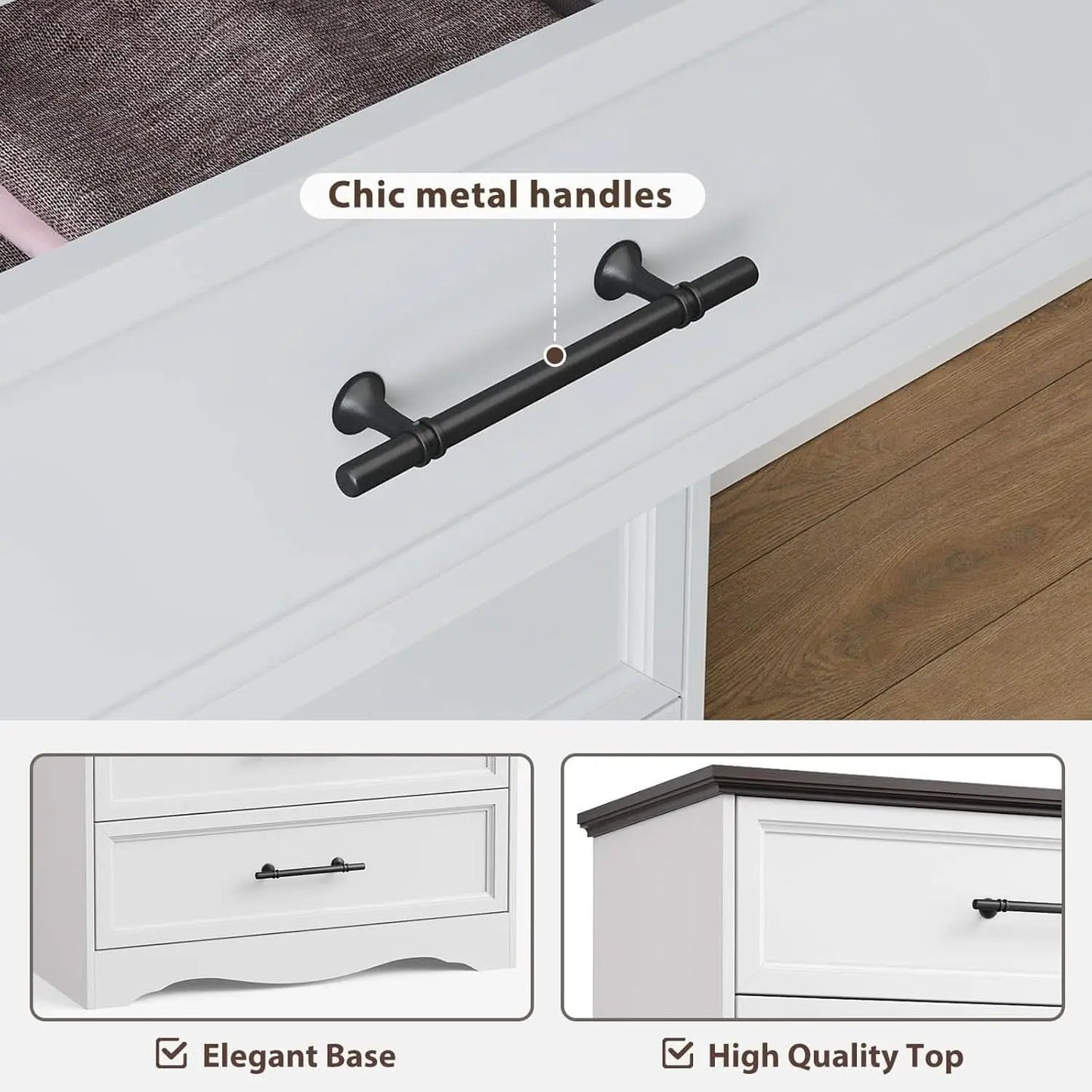 White Farmhouse Dresser FortyFourInchesTall Storage from PriceLows™