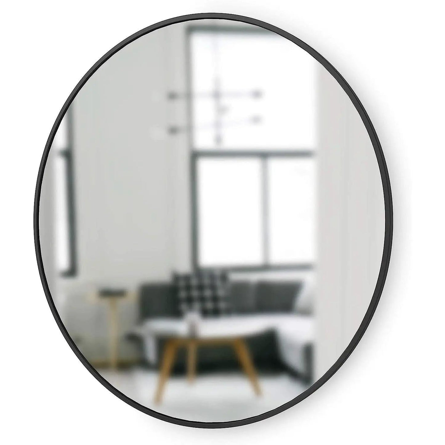 Round Rubber Wall Mirror 37 Inch Diameter With Protective Rubber Frame from PriceLows™