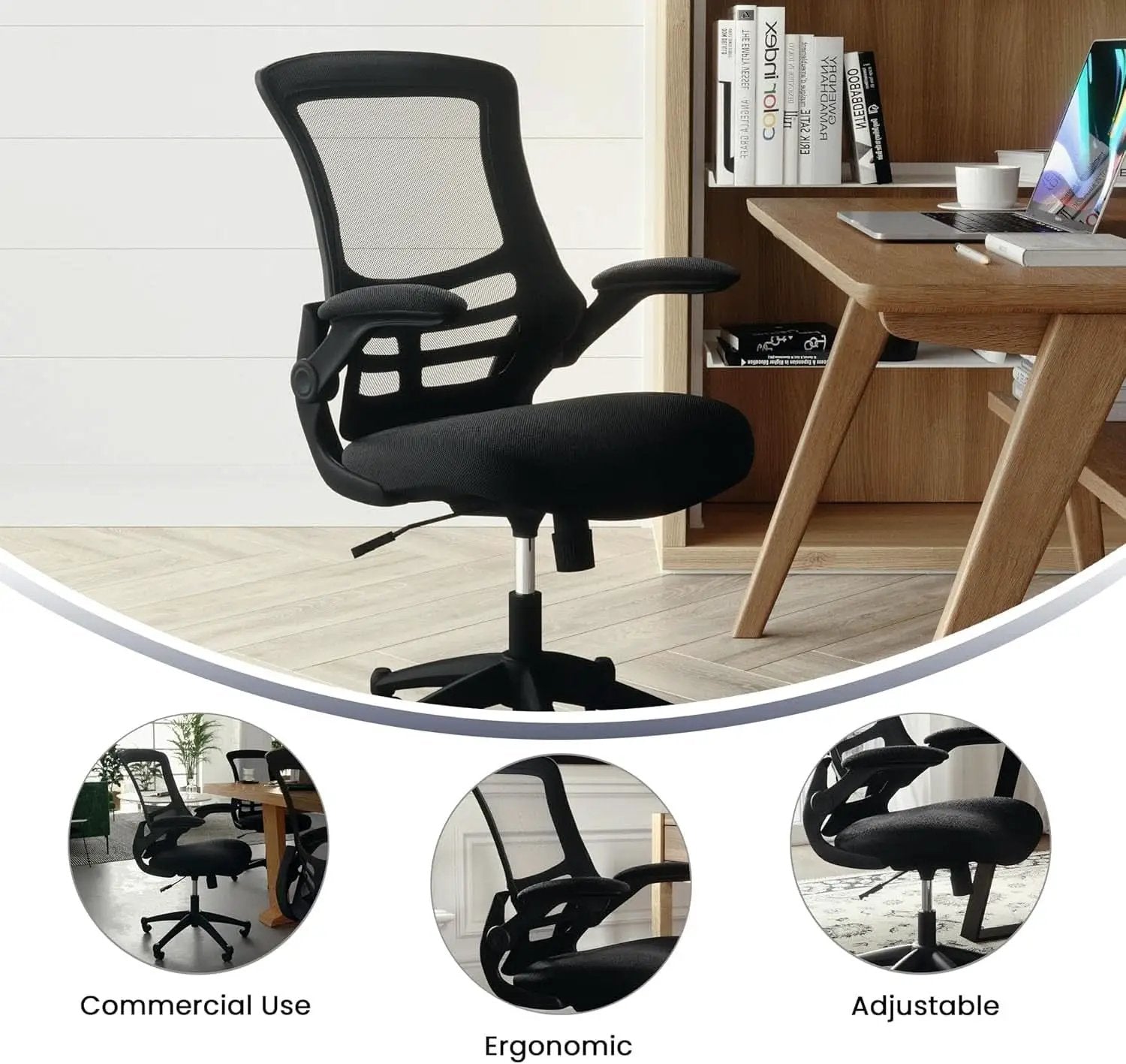 Mid Back Ergonomic Office Chair With Adjustable Height from PriceLows™