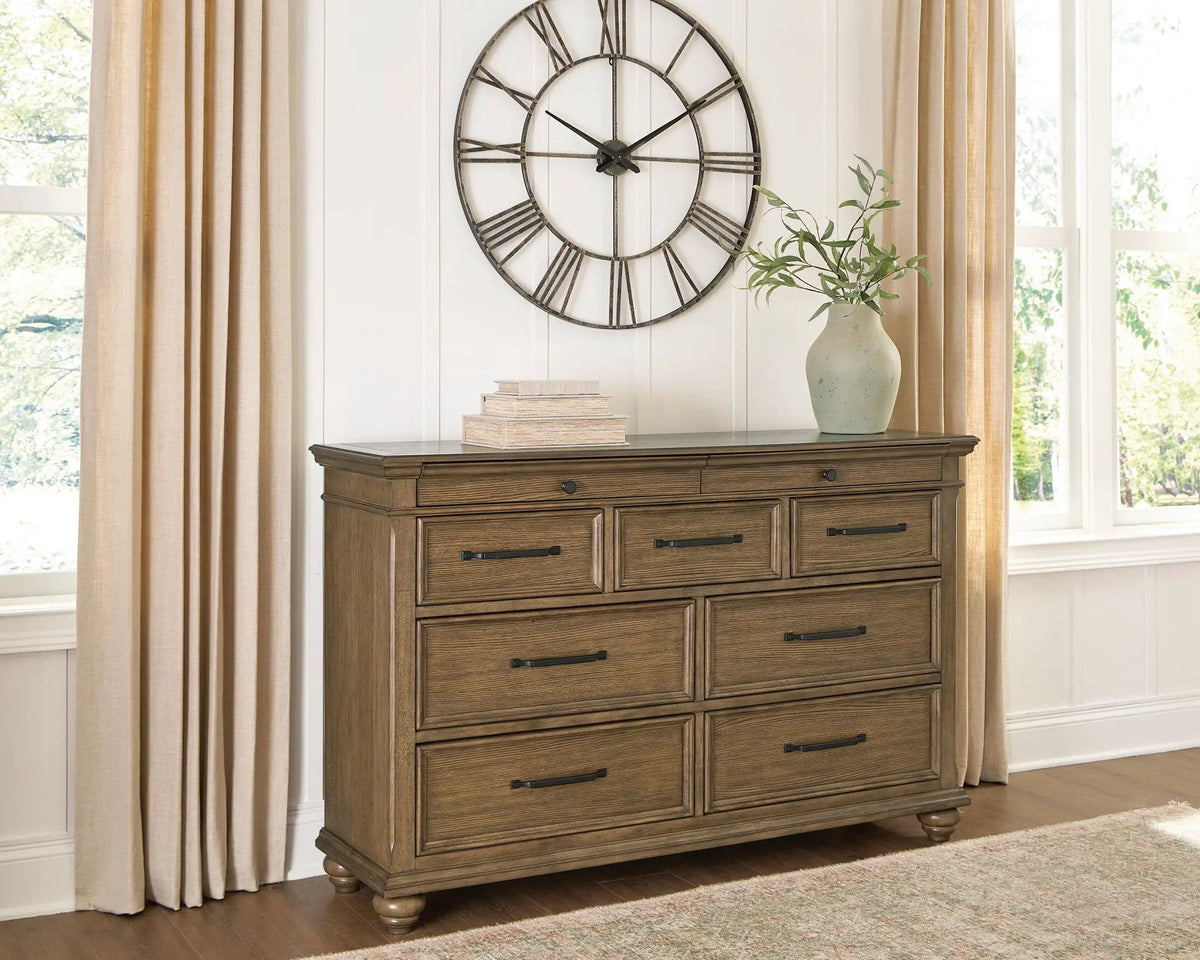 Karallin Dresser | 63.88 Inch Width | Oak Veneer | Natural Wood Grain