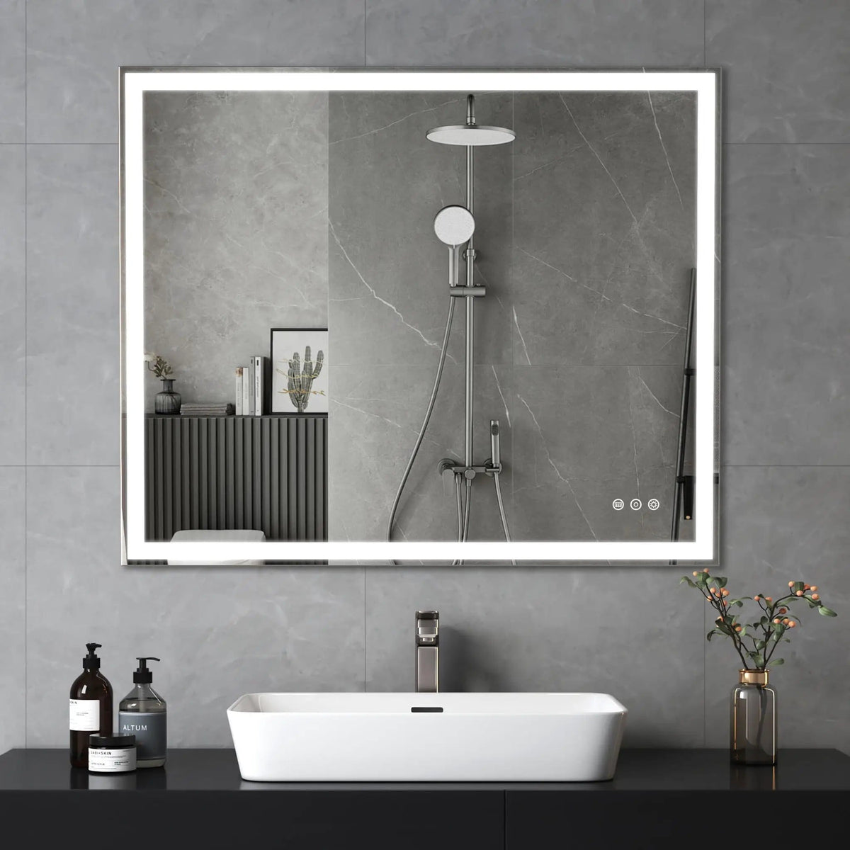 LED Bathroom Vanity Mirror Wall Mounted Adjustable / Warm / Natural Lights Anti-Fog | 3 Pieces | Bathroom Furniture | Bathroom