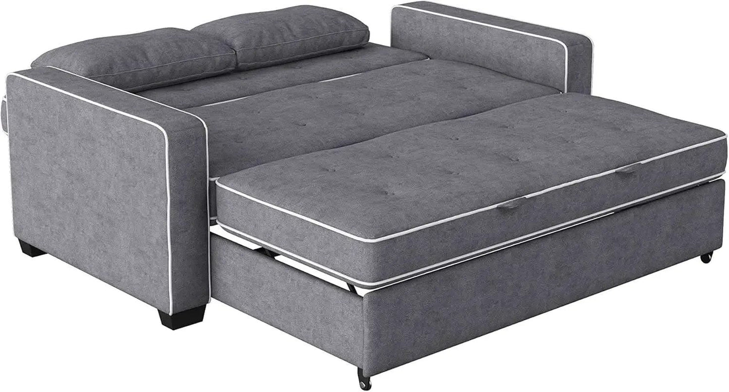 Ainsley Loveseat With Pull Out Sleeper Microfiber Charcoal from PriceLows™