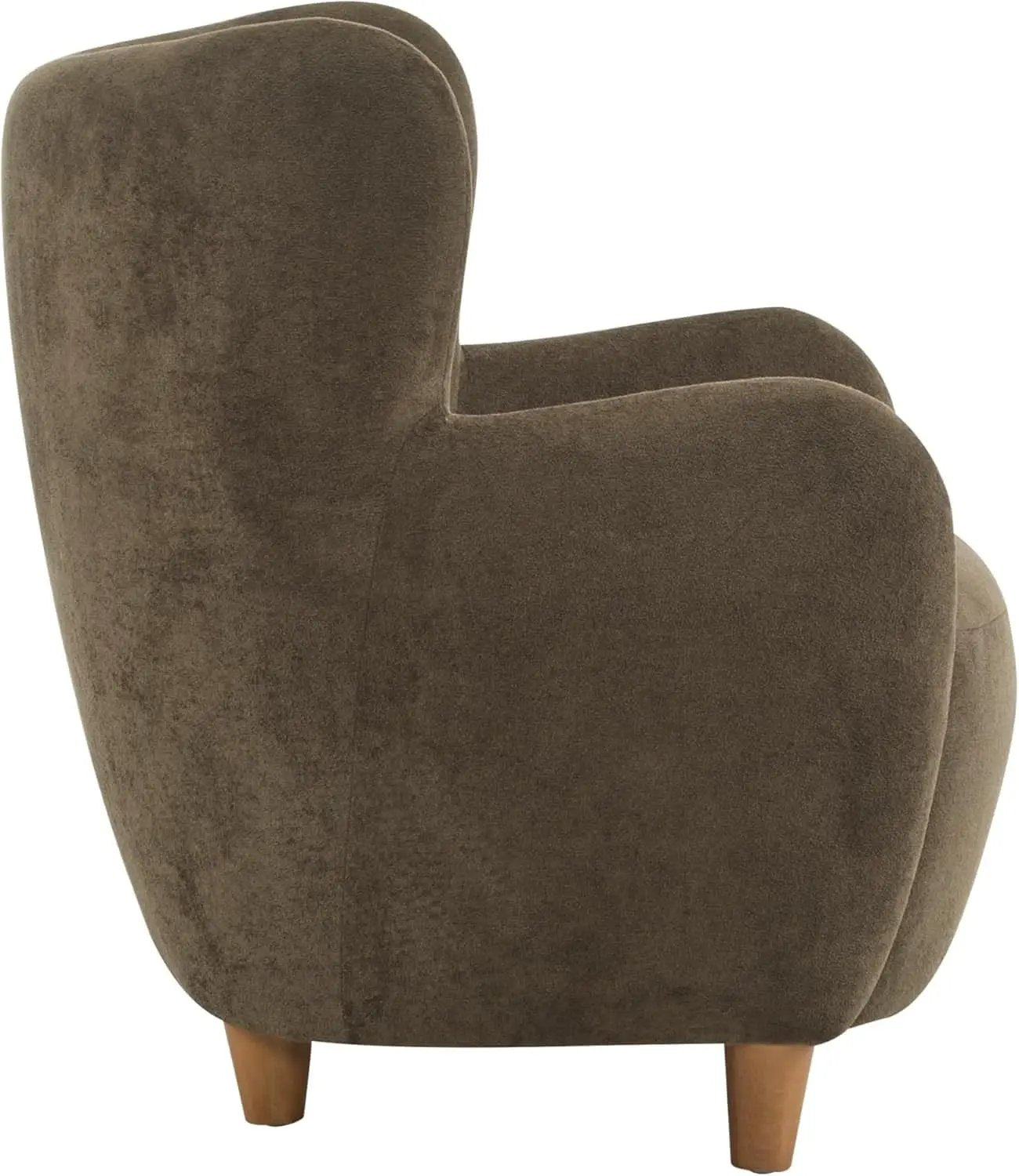 Brown Velvet Wingback Chair With Contoured Backrest from PriceLows™