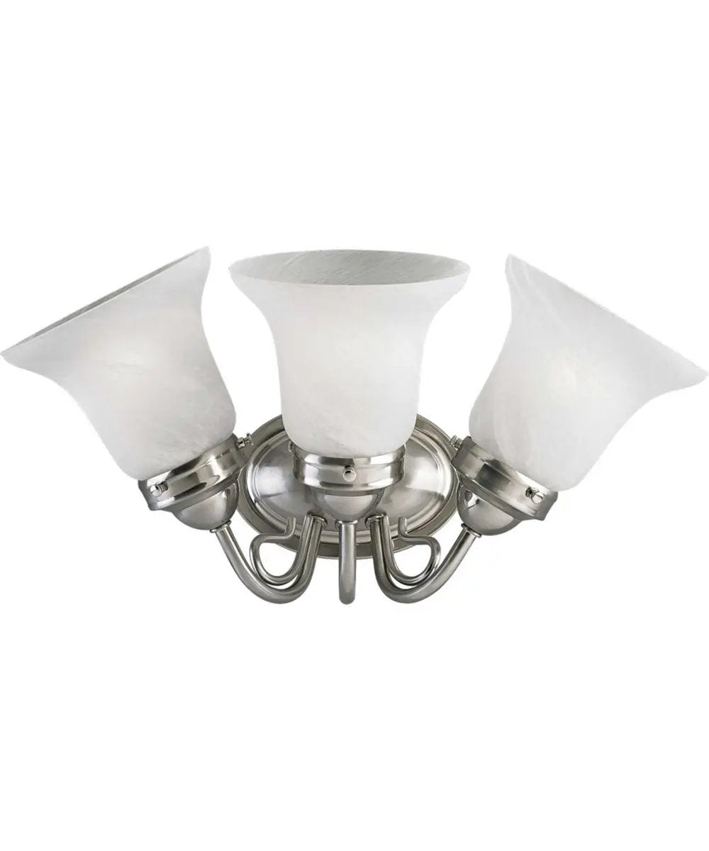 Bath Vanity Light | 3 Light | Brushed Nickel | Etched Alabaster Glass