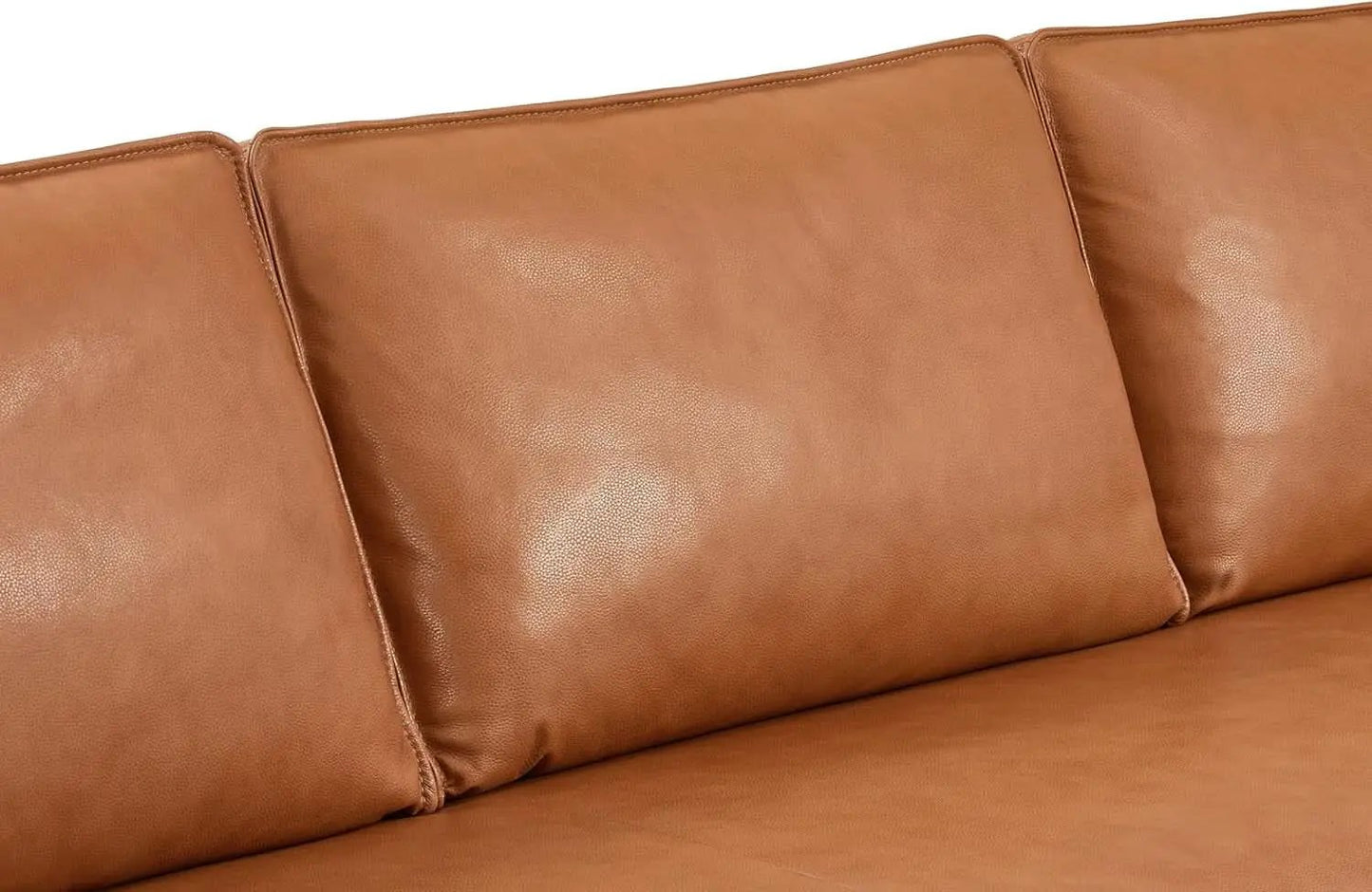 Leather Sofa 90 Inch Cognac Tan Brown Italian Nappa from PriceLows™