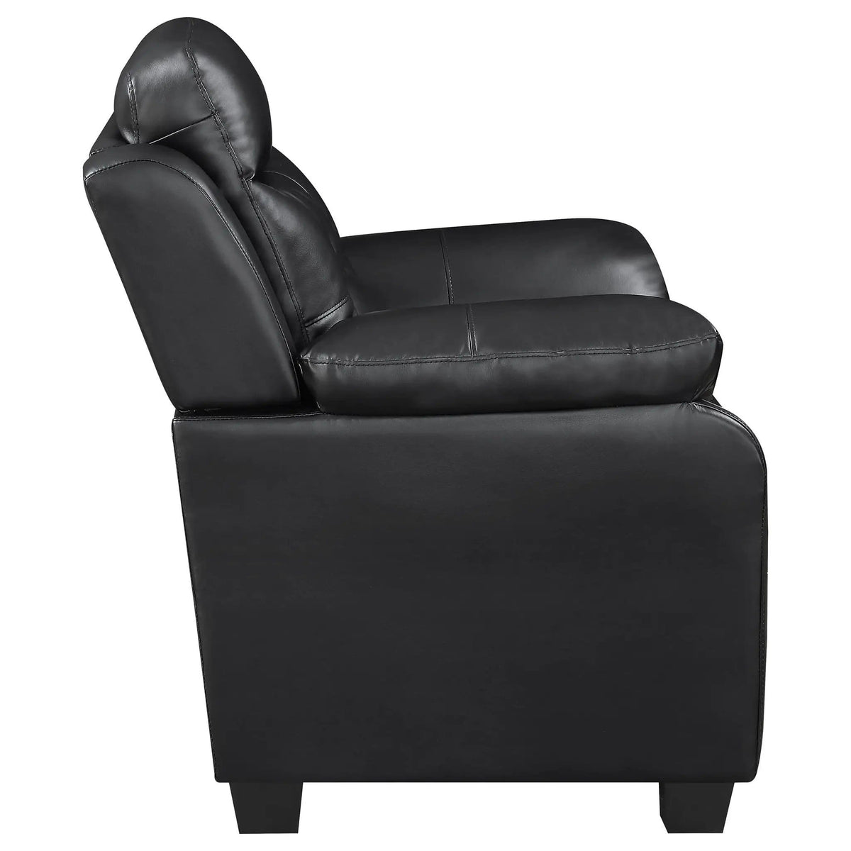Finley 2-piece Upholstered Padded Arm Tufted Sofa Set | 2-Piece Set | Living Room Furniture | Black