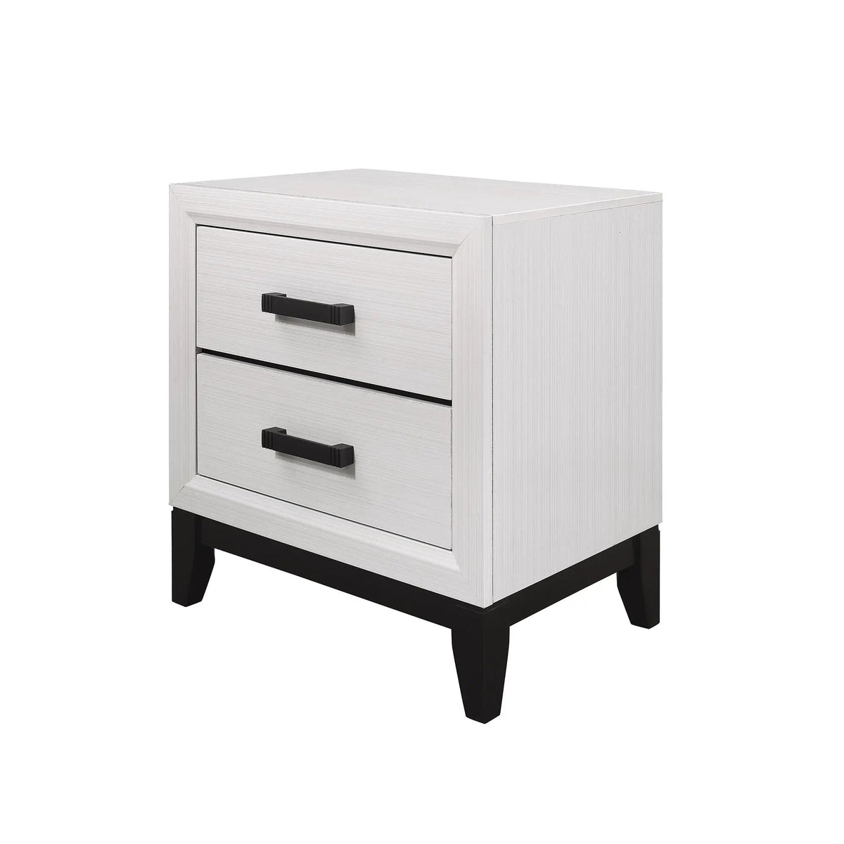 Mirage Nightstand | Sleek Foil Finish | Two Spacious Drawers | Modern Bedroom Storage