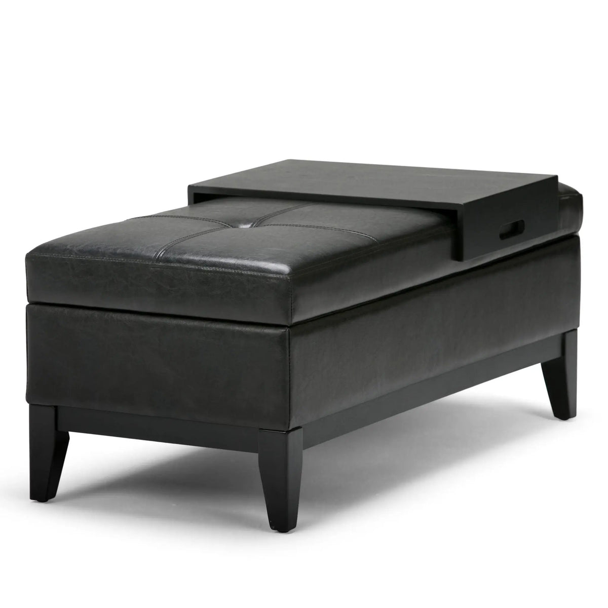 Oregon Contemporary Storage Ottoman Bench | Serving Tray | Lift Open Lid | Child Safety Hinge