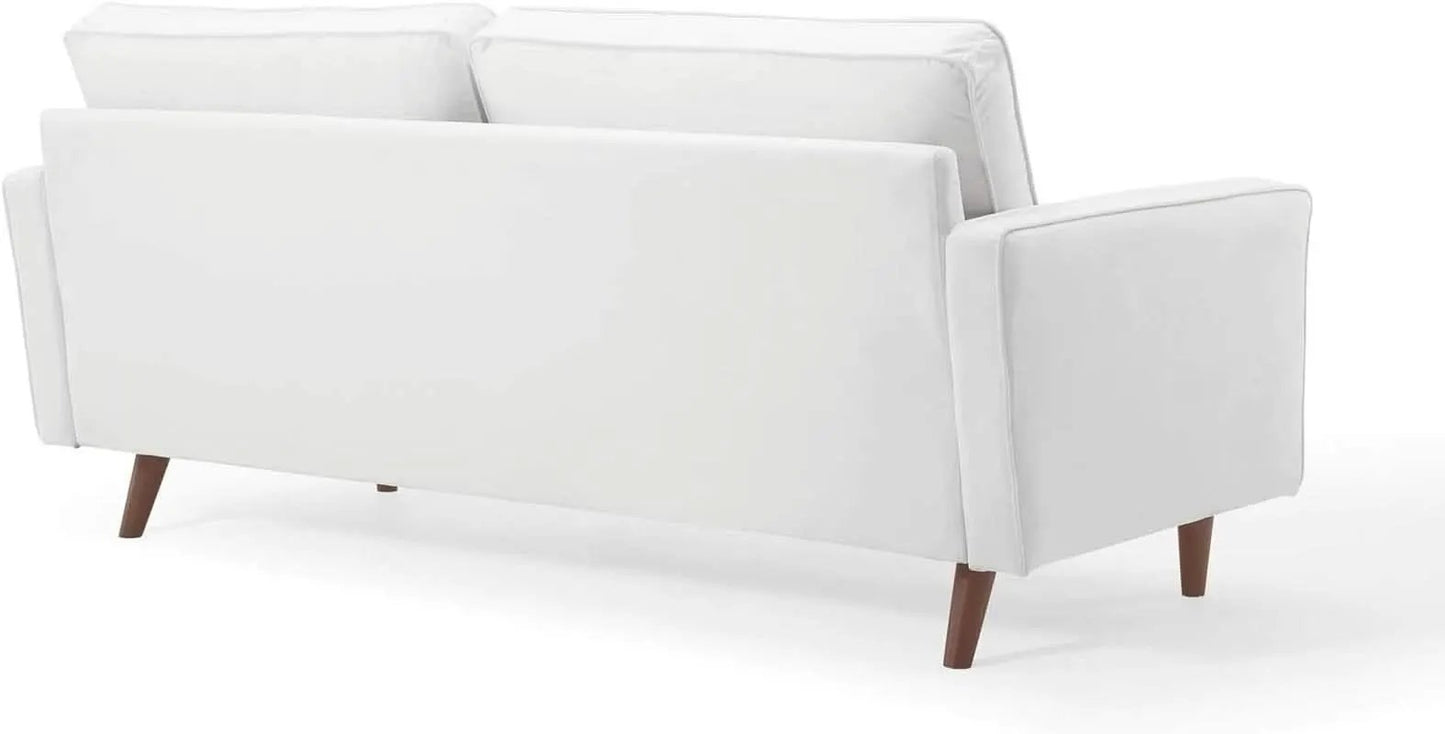 Valour Performance Velvet Sofa White Mid Century Modern from PriceLows™