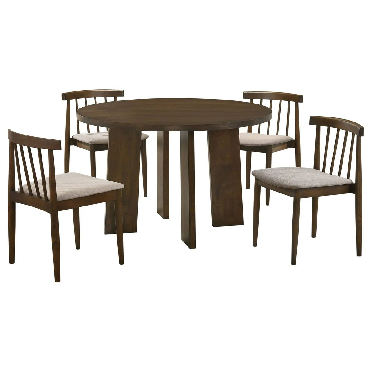 Strouse 5-piece Dining Set Wheat and | 5-Piece Set | Rubberwood & Engineered Wood | Walnut